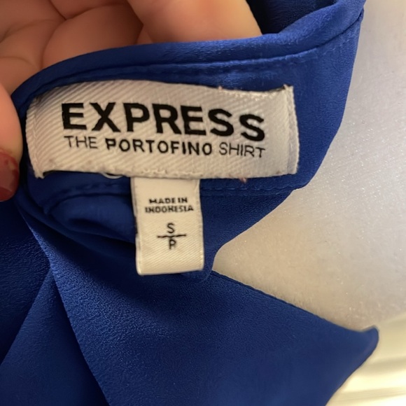 colbalt blue corporate work shirt button down express - Picture 5 of 5